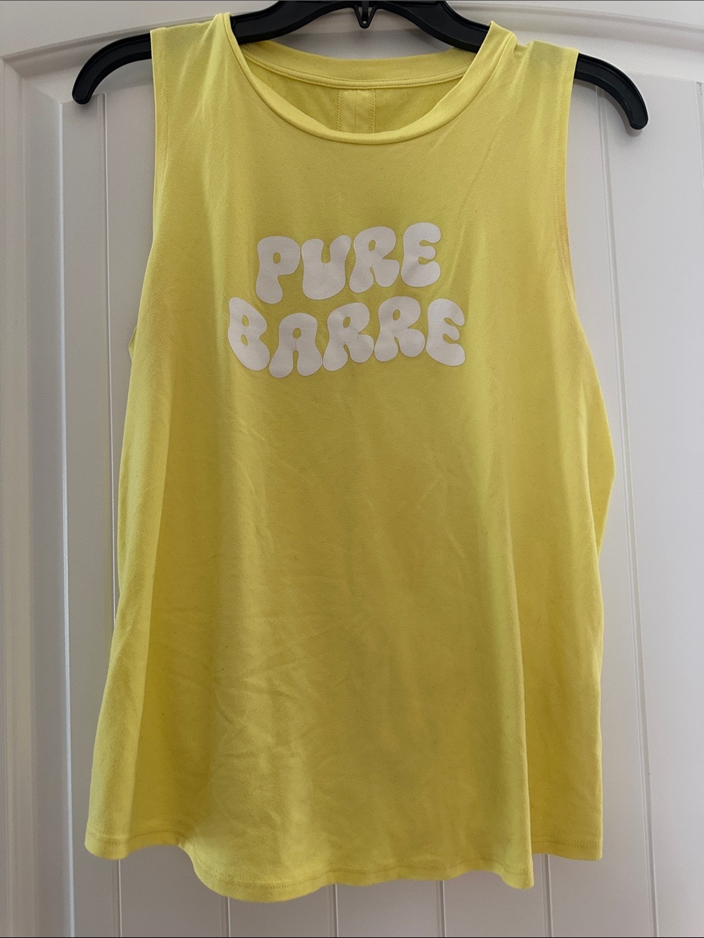 Pure Barre Lemon Yellow Logo Muscle Tank